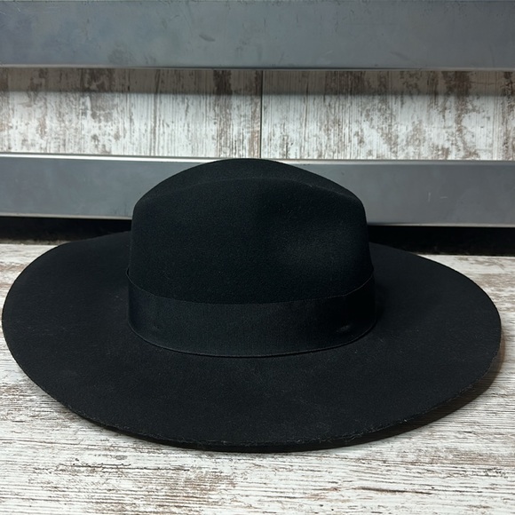 Brixton Piper Black Wool Floppy Brim Hat Size M NWT - Picture 9 of 14